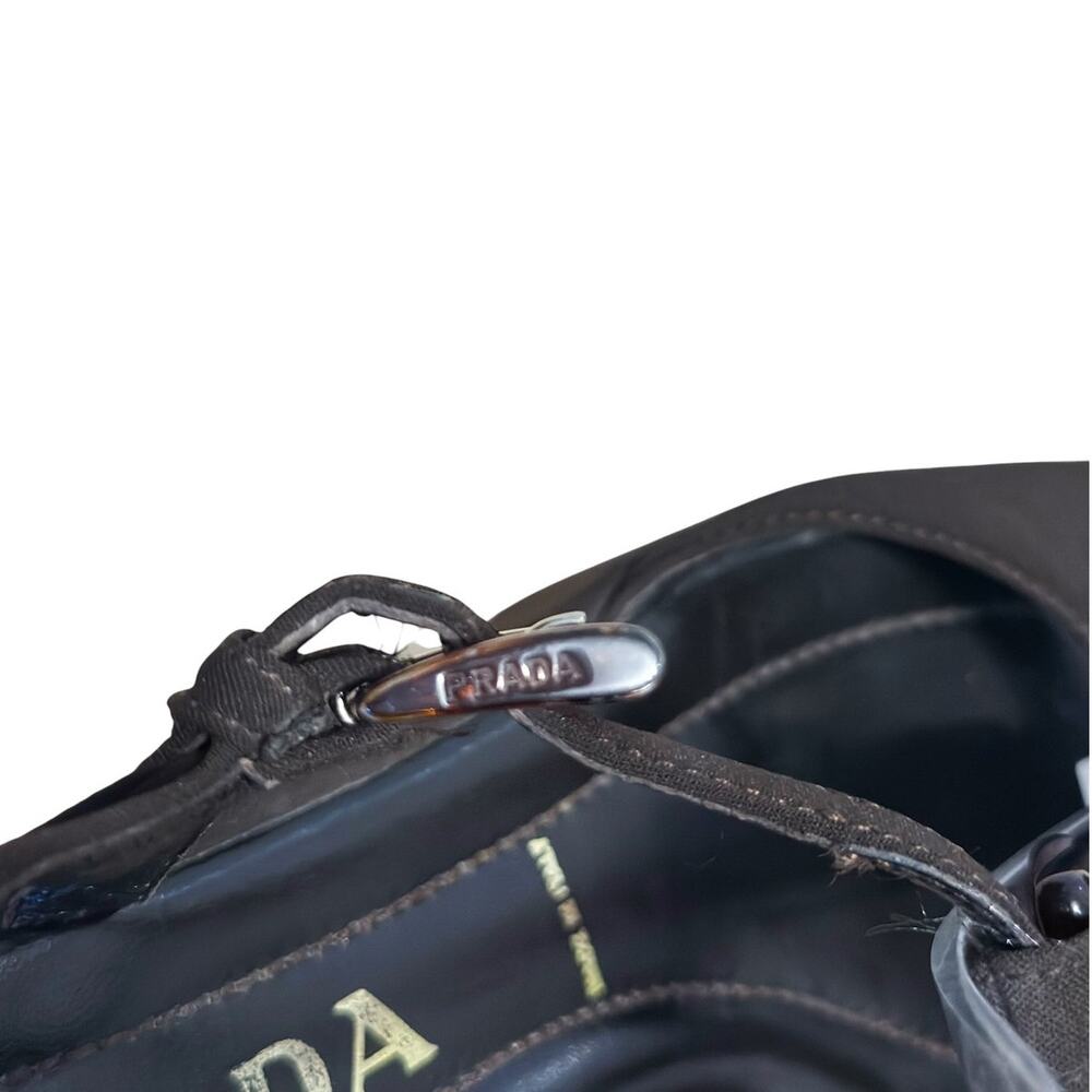 Prada vintage brown platform wedge sandals tortoise chain Y2K 8 - Picture 8 of 10